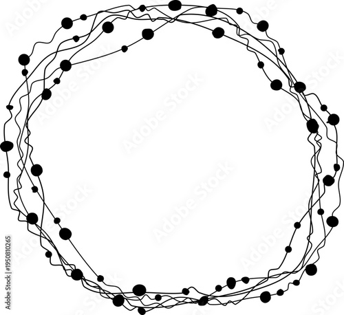 Circle border with node points and spiky path lines