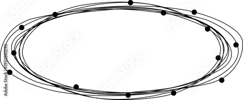 Horizontal oval ring created using vector path lines