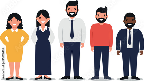 Diverse Pixel Art Team of Professionals in Casual and Business Attire