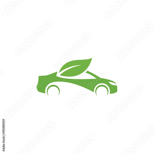 Green car logo representing eco-friendly transportation and sustainable automotive solutions