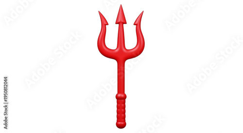 Vivid Red Devil's Trident 3D Render