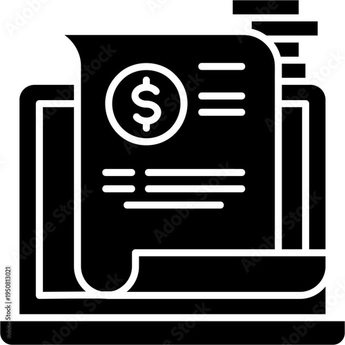 Glyph Solid Payroll System Icon