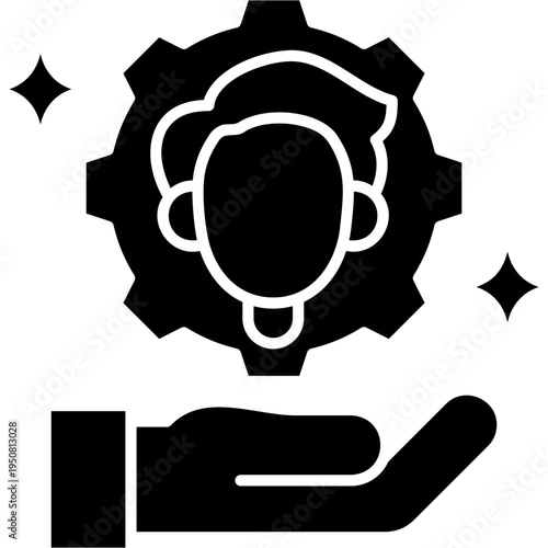 Glyph Solid Talent Management Icon