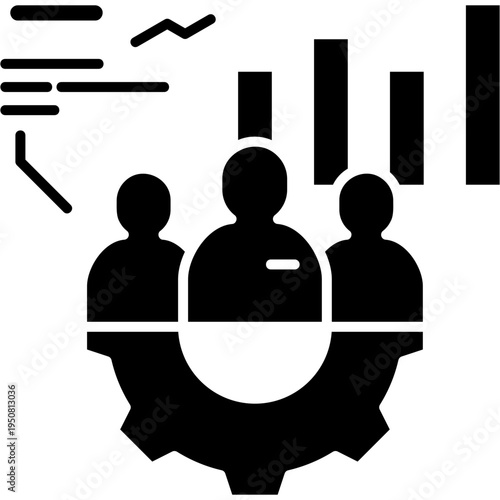 Glyph Solid Workforce Analytic Icon