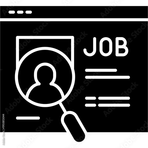 Glyph Solid Job Posting Icon