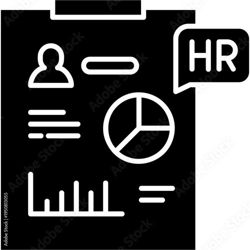 Glyph Solid Hr Report Icon