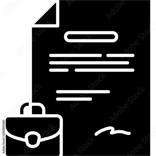 Glyph Solid Work Contract Icon