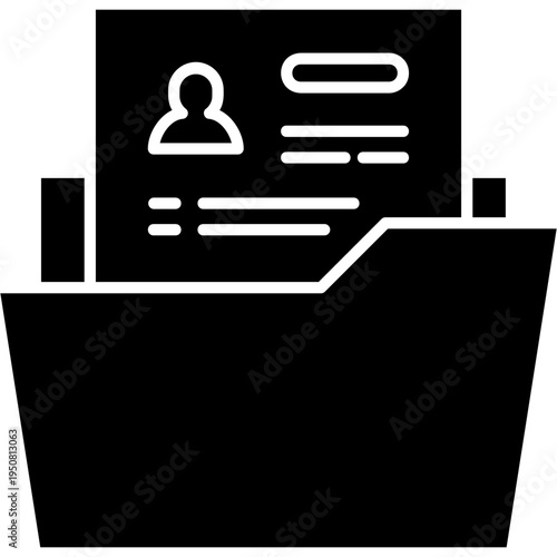 Glyph Solid Employee Record Icon