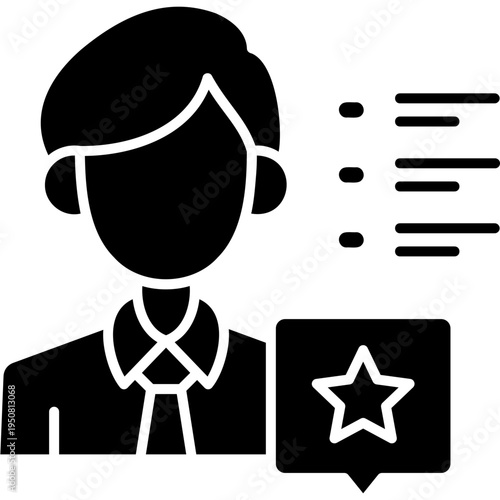 Glyph Solid Performance Appraisal Icon