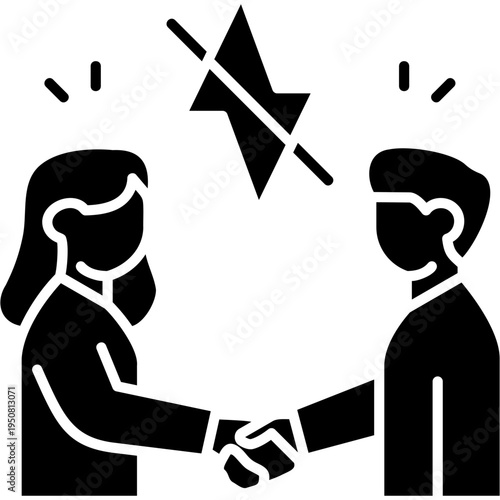 Glyph Solid Conflict Resolution Icon