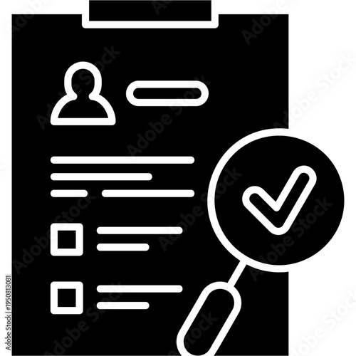 Glyph Solid Hr Audit Icon