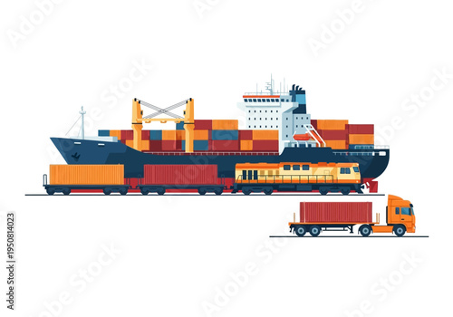 Logistics and Transportation of Goods via Ship, Train, and Truck
