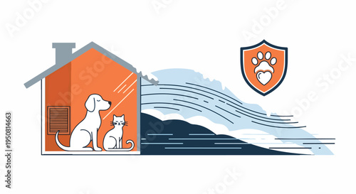 Protecting Pets at Home During Winter Storm and Extreme Cold Illustration