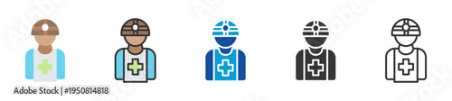 safety officer icon set multi style various collection