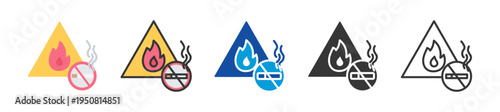 fire hazard icon set multi style various collection