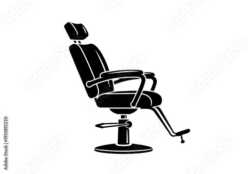 Comfortable barber chair with adjustable headrest and footrest for salon use