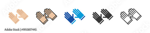 rubber gloves icon set multi style various collection