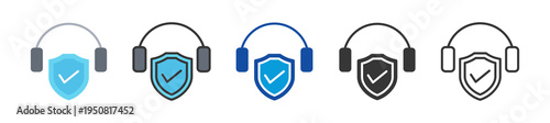 hearing protection icon set multi style various collection