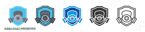 respirator icon set multi style various collection