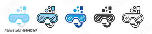 diving mask icon set multi style various collection