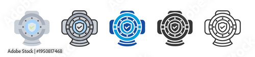 diving helmet icon set multi style various collection