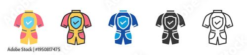 diving suit icon set multi style various collection