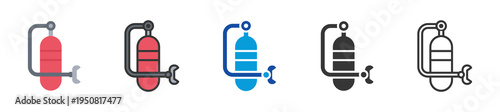 underwater breathing apparatus icon set multi style various collection