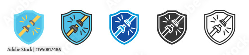 seat belt icon set multi style various collection