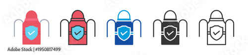 safety apron icon set multi style various collection