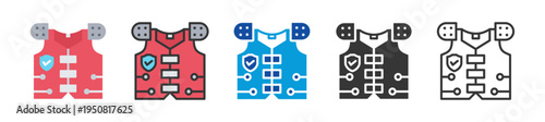 shoulder pads icon set multi style various collection