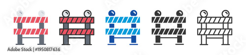 barricade icon set multi style various collection