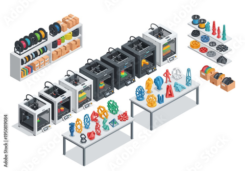 3D Printing Technology A Collection of 3D Printers, Filaments, and Objects