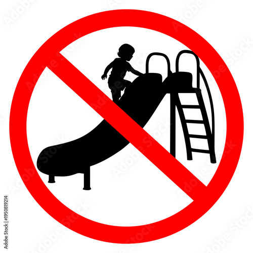 NO SLIDE SIGN WITH WHITE BACKGROUND