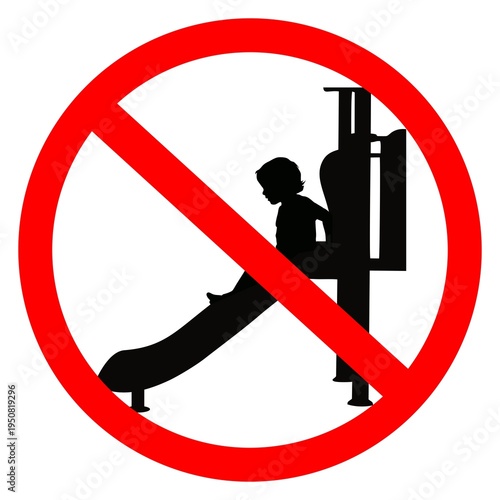 NO SLIDE SIGN WITH WHITE BACKGROUND