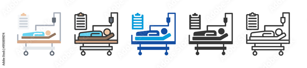 Obraz premium secondary care icon set multi style various collection