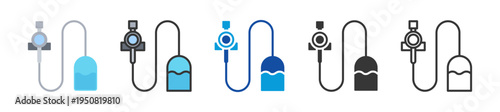 catheter zation icon set multi style various collection