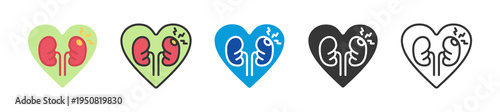 therapy chrome kidney icon set multi style various collection