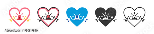 emergency care icon set multi style various collection