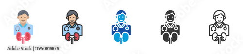 urologists icon set multi style various collection
