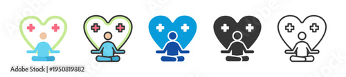 curative therapy icon set multi style various collection