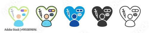 investigational therapy icon set multi style various collection