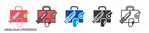survival kit icon set multi style various collection