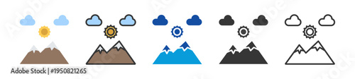 mountain icon set multi style various collection