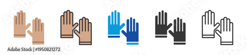 glove icon set multi style various collection
