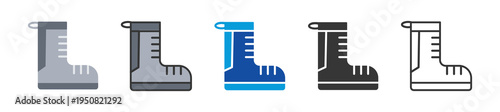 hiker boots icon set multi style various collection