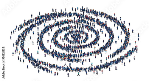 Set of colorful human figures in spiral formation vector
