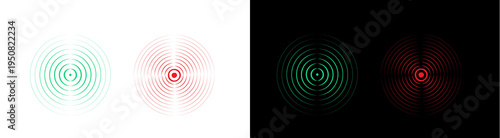 Bilde på lerret PNG image of Collection of abstract sound wave concentric circle graphics repres