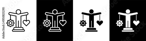 Leadership Podium Icon Of Line Black And White Style Vector Illustrationn