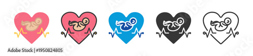 congenital heart defect icon set multi style various collection