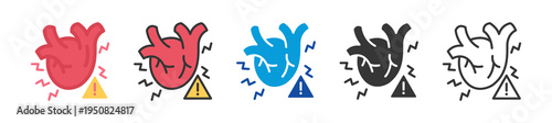 heart failure icon set multi style various collection